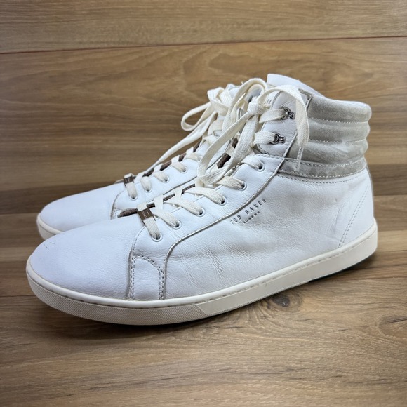 Ted Baker Mens 13 White Leather High Top Sneakers main image 6